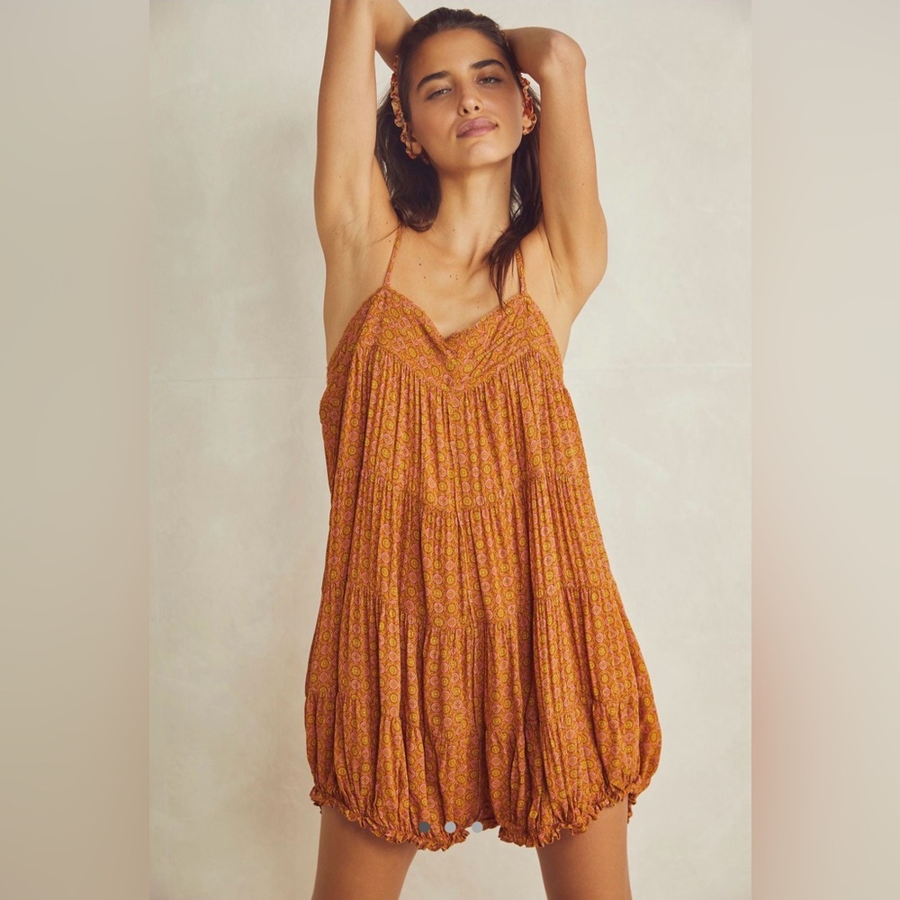 Free People Printed Crush and Blush Romper